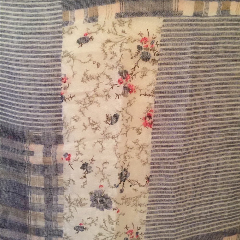 Chambray patchwork gingham scarf/wrap - Picture 3 of 3
